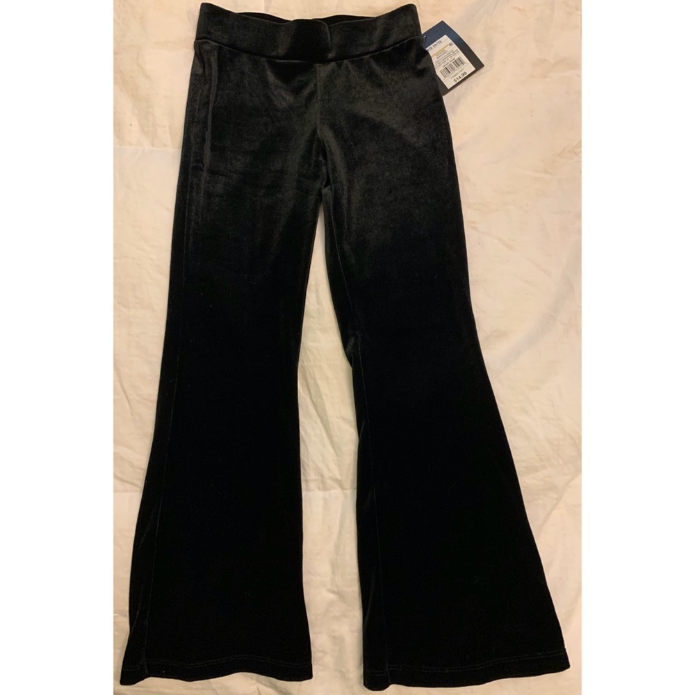 Girls Black Velvet Bell Bottoms